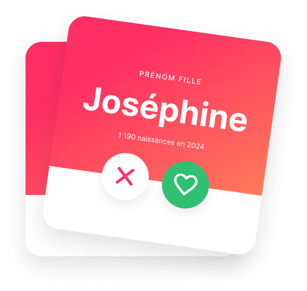 Aperçu de l’expérience de swipe de prénoms